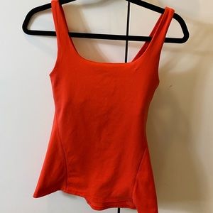 Bright coral Lululemon workout tank